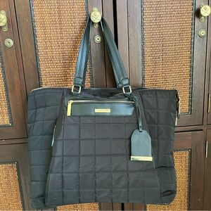 Tahari Oversize Black Quilted Tote